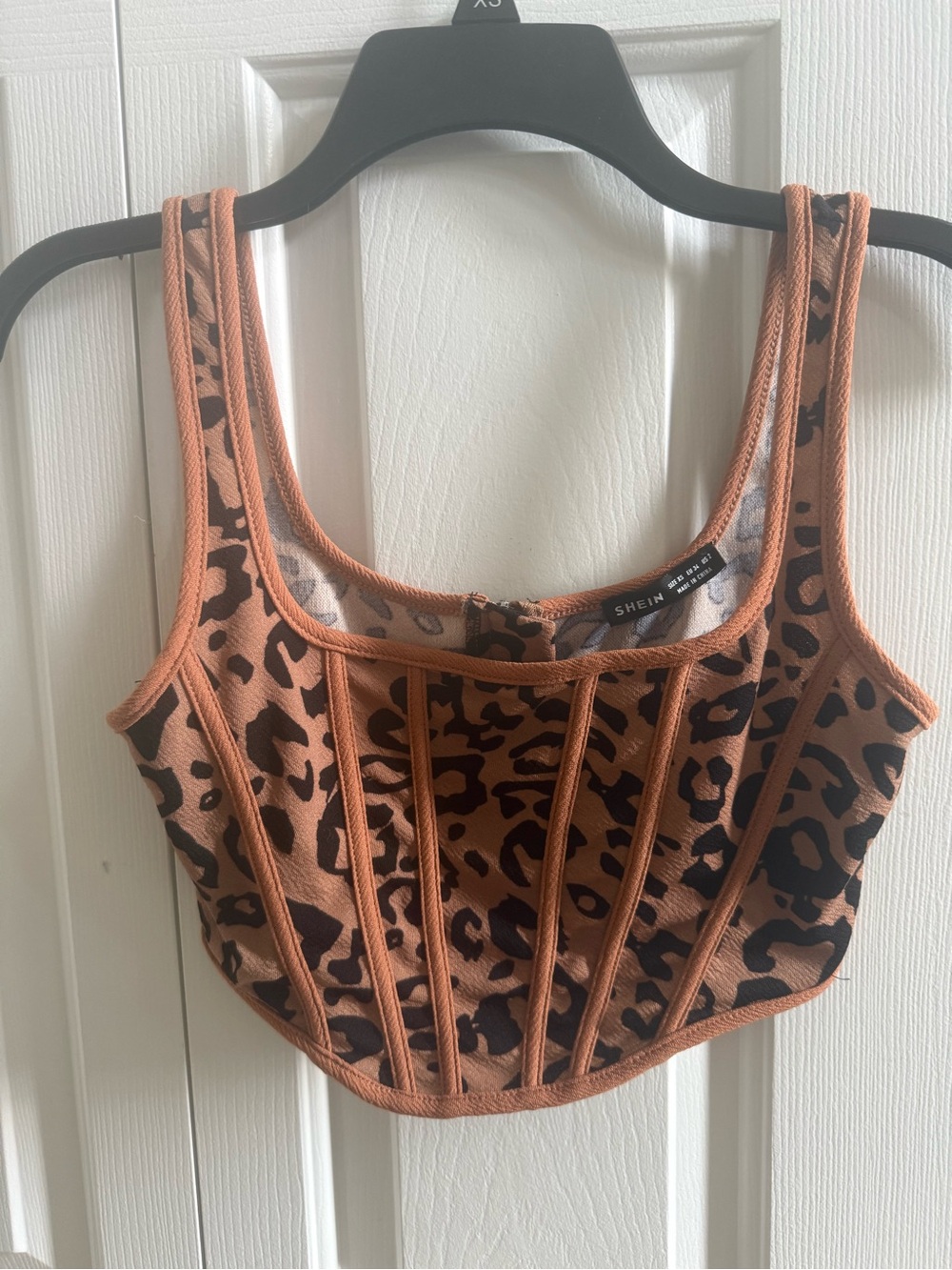 XS Leopard Print Corset Crop Top